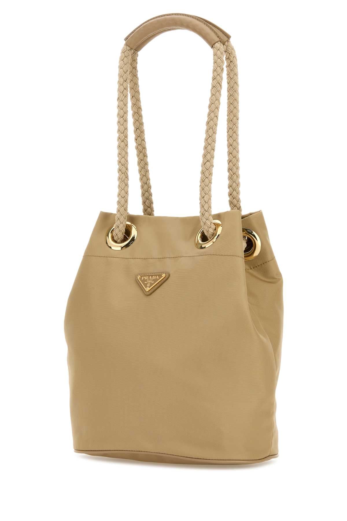 Prada Women Sand Re-Nylon Prada Mariner Bucket Bag