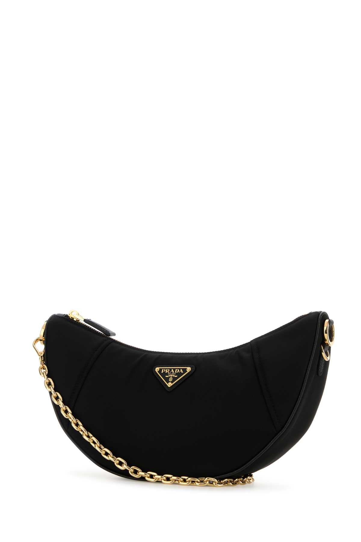 Prada Women Black Re-Nylon Prada Demi-Lune Shoulder Bag