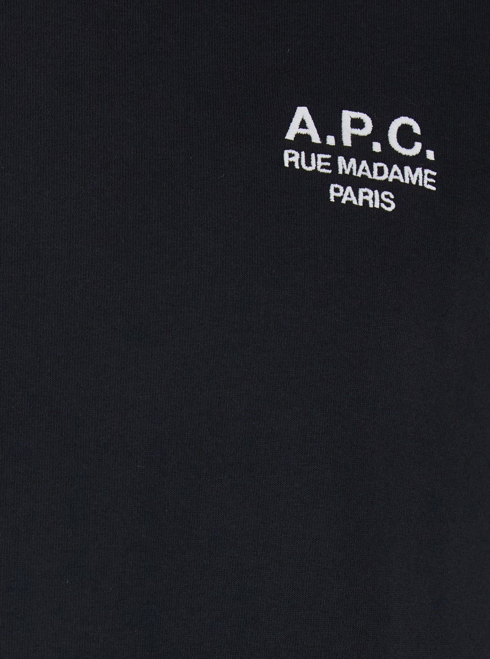 A.P.C. Men Black Crewneck T-Shirt With Logo Embroidered On The Front In Cotton Man