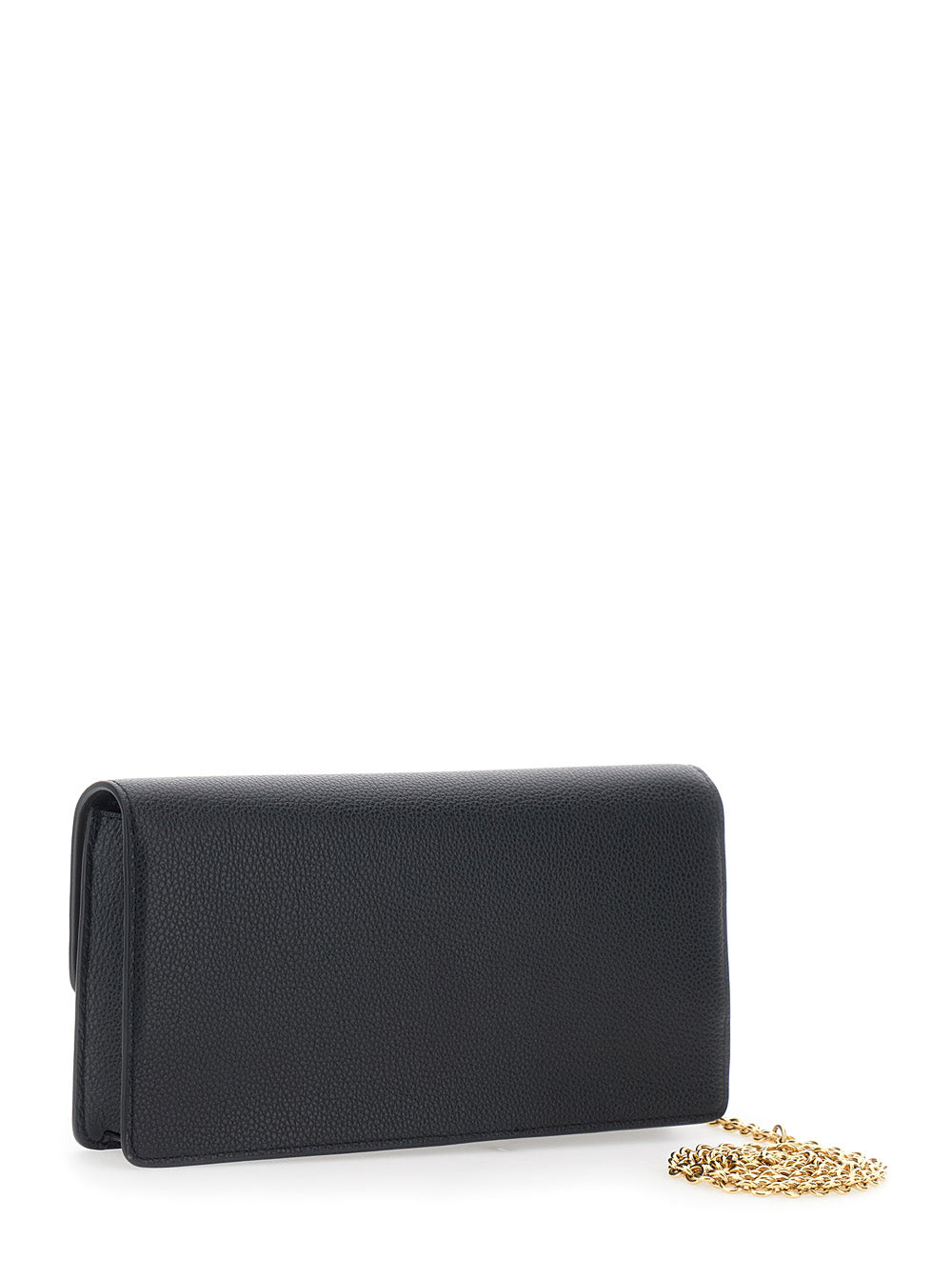 Mulberry Women 'Darley' Black Clutch With Chain Shoulder Strap In Hammered Leather Woman