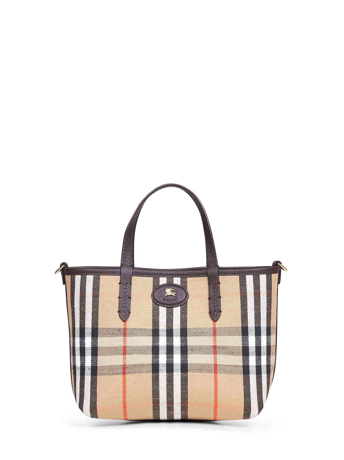 Burberry Women Brown And Beige Bloomsbury Mini Reversible Tote Bag