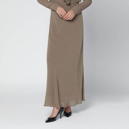 Alberta Ferretti Long Beige Viscose Skirt Women