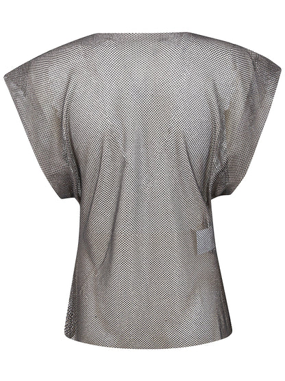 Alberta Ferretti Women Crystals Net T-Shirt