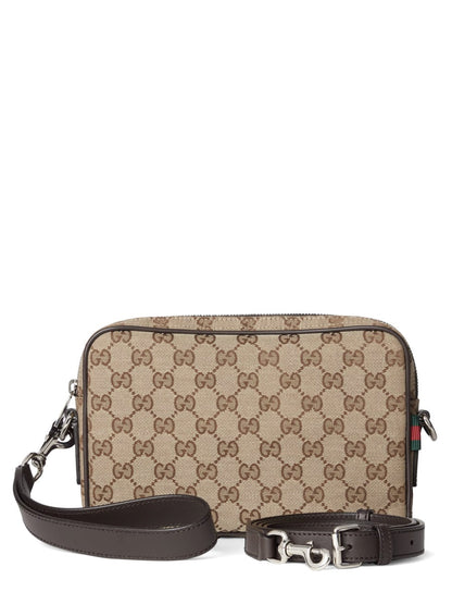 Gucci Men Fabric Shoulder Bag "Gg" Small