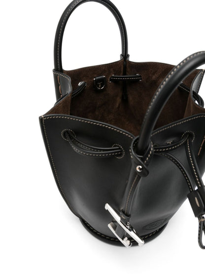 Tod's Women Logo-Charm Leather Mini Bucket Bag