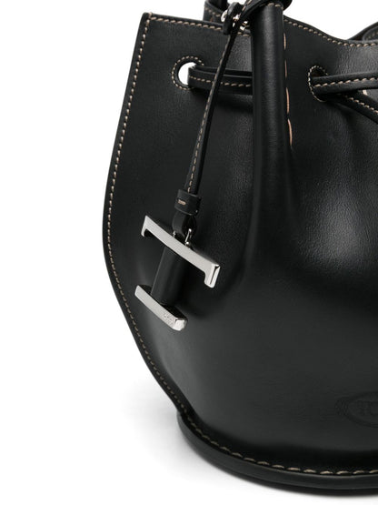 Tod's Women Logo-Charm Leather Mini Bucket Bag