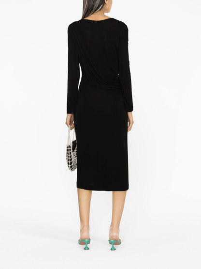 Alberta Ferretti Women Long Sleeves V Neck Midi Dress
