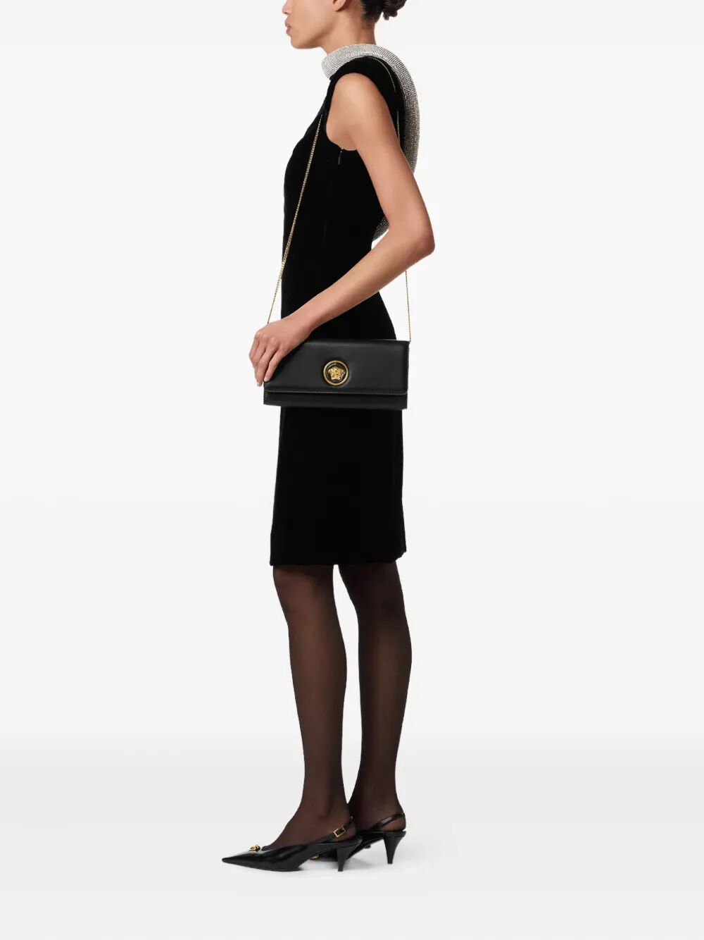 Versace Women Clutch Lamb Leather
