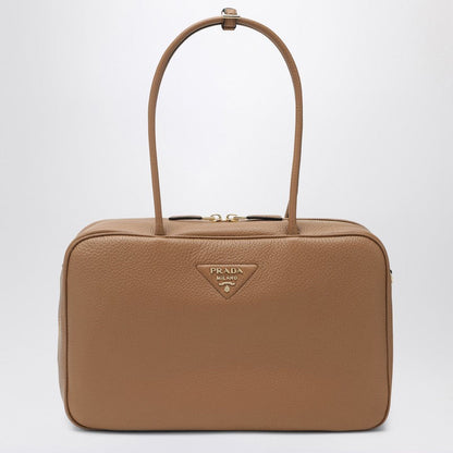 Prada Large Duffle Bag In Caramel Leather Women