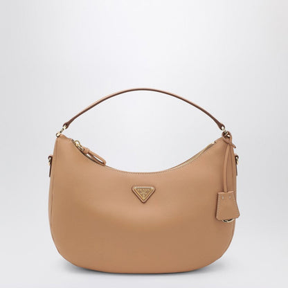 Prada Light Brown Leather Shoulder Bag Women