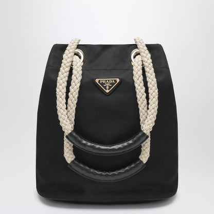 Prada Mariner Small Bucket Bag In Black Re-Nylon Women
