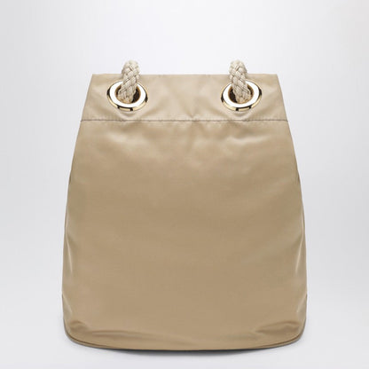 Prada Mariner Small Bucket Bag In Camel Re-Nylon Women