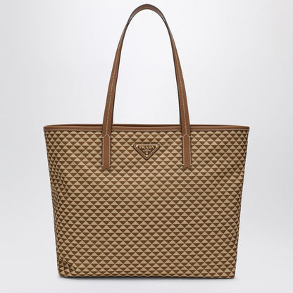 Prada Caramel-Coloured Bag In Printed Re-Nylon Women