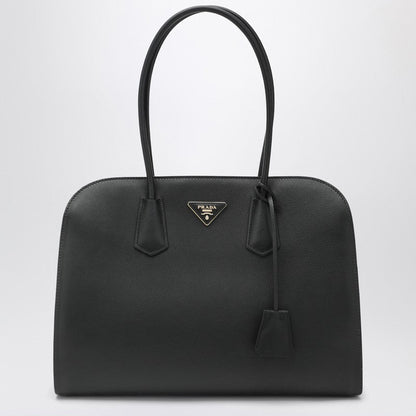 Prada Large Shopping Bag In Black Leather Women