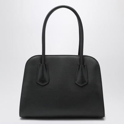 Prada Medium Shopping Bag In Black Leather Women