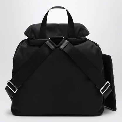 Prada Black Re-Nylon And Saffiano Backpack With Pouch Women