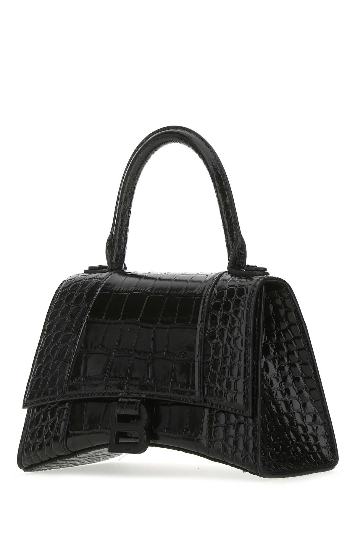 Balenciaga Women Black Leather Small Hourglass Handbag