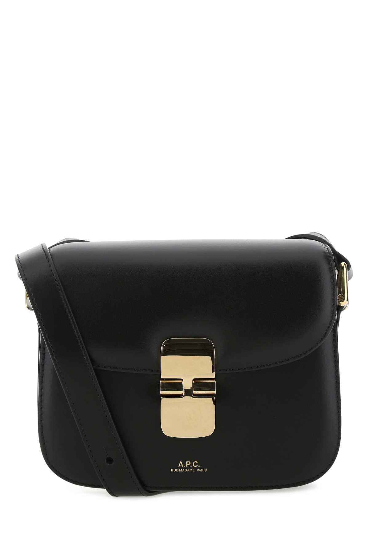 A.P.C. Women Black Leather Mini Grace Crossbody Bag