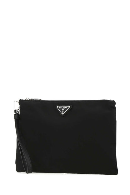 Prada Men Black Re-Nylon Clutch