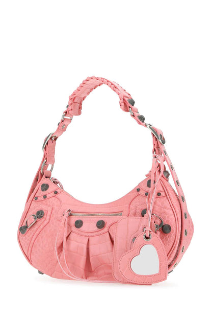 Balenciaga Women Pink Leather Le Cagole S Shoulder Bag