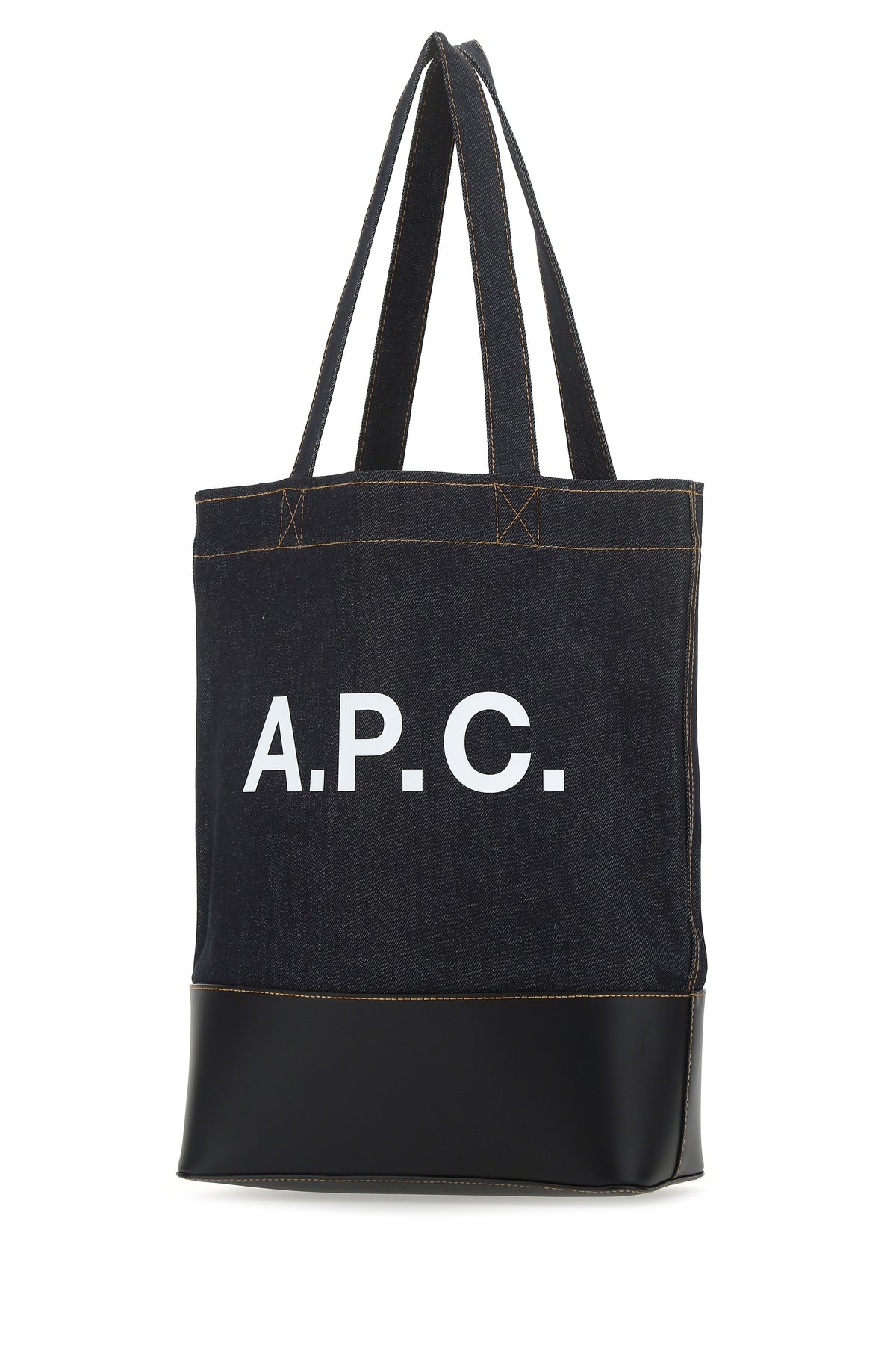 A.P.C. Men Blue Denim And Leather Shopping Bag