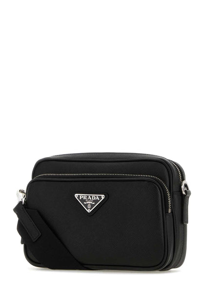 Prada Men Black Leather Crossbody Bag