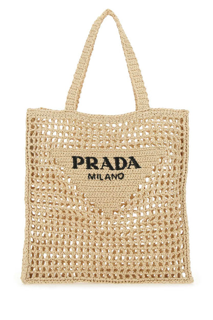 Prada Women Raffia Shopping Bag