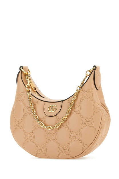 Gucci Women Powder Pink Leather Small Lion Gg Handbag