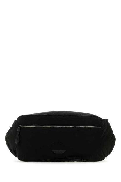 Bottega Veneta Men Black Fabric Belt Bag