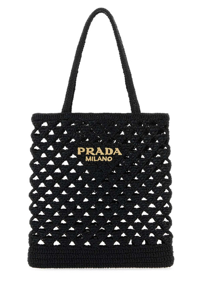 Prada Women Black Straw Handbag