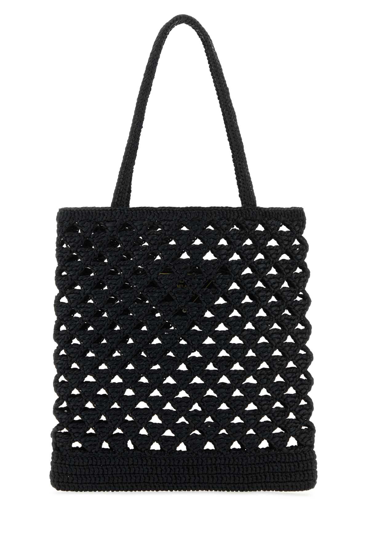 Prada Women Black Straw Handbag
