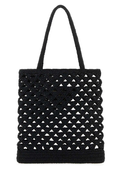 Prada Women Black Straw Handbag