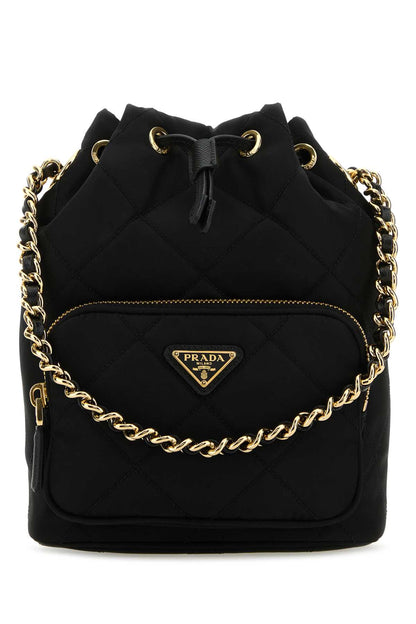 Prada Women Black Re-Nylon Bucket Bag