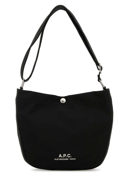 A.P.C. Women Black Fabric Small Besace Journal Crossbody Bag