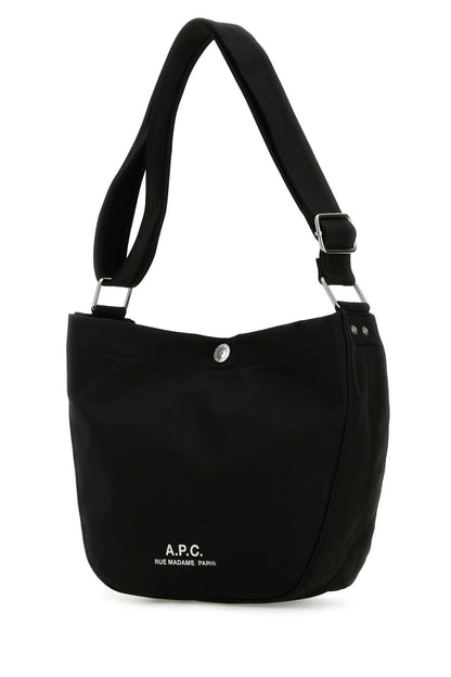 A.P.C. Women Black Fabric Small Besace Journal Crossbody Bag