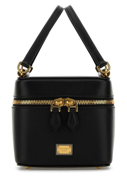Dolce & Gabbana Women Black Leather Sicily Cube Handbag