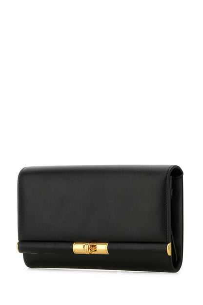 Dolce & Gabbana Women Black Leather Marlene Clutch