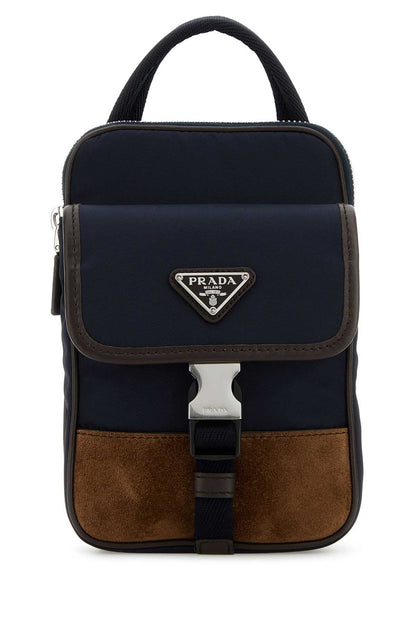 Prada Men Two-Tone Nylon And Suede Phone Case