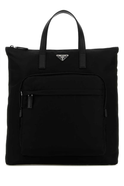 Prada Men Black Re-Nylon Shopping Bag