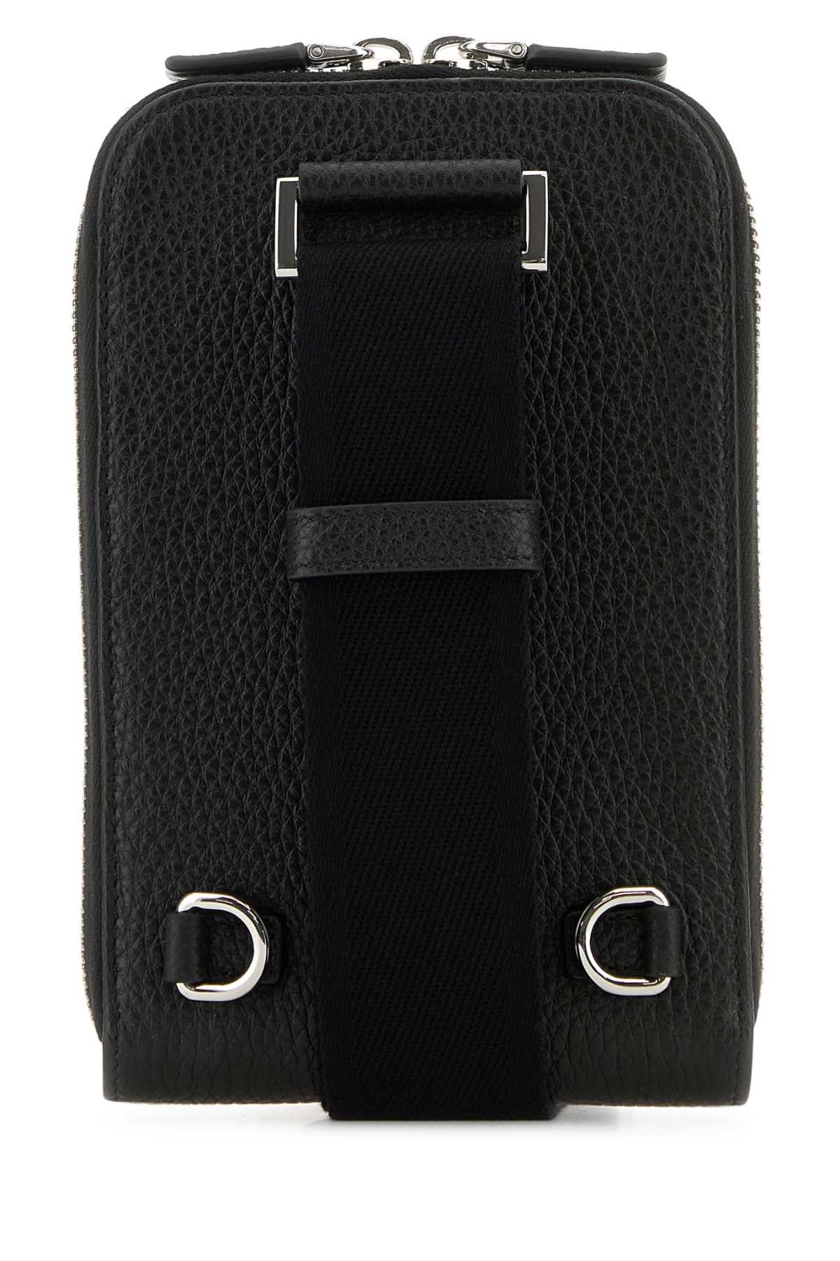 Prada Men Black Leather Phone Case