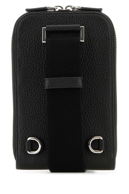 Prada Men Black Leather Phone Case