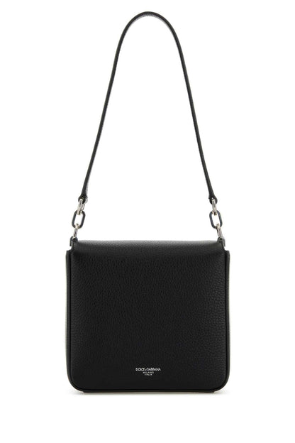 Dolce & Gabbana Men Black Leather Marlene Shoulder Bag