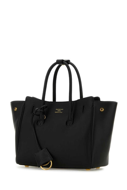 Balenciaga Women Black Leather Mini Carry All Hampton Shopping Bag