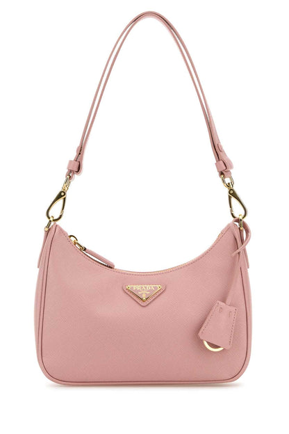 Prada Women Pink Leather Mini Prada Re-Edition Shoulder Bag