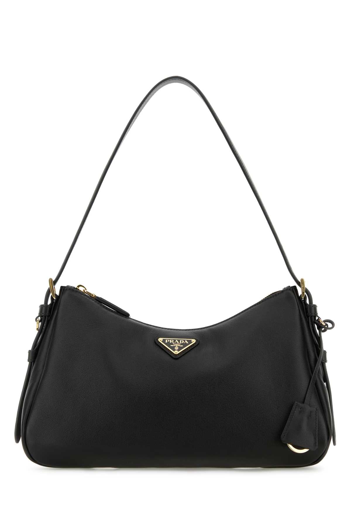 Prada Women Black Leather Medium Aimee Shoulder Bag