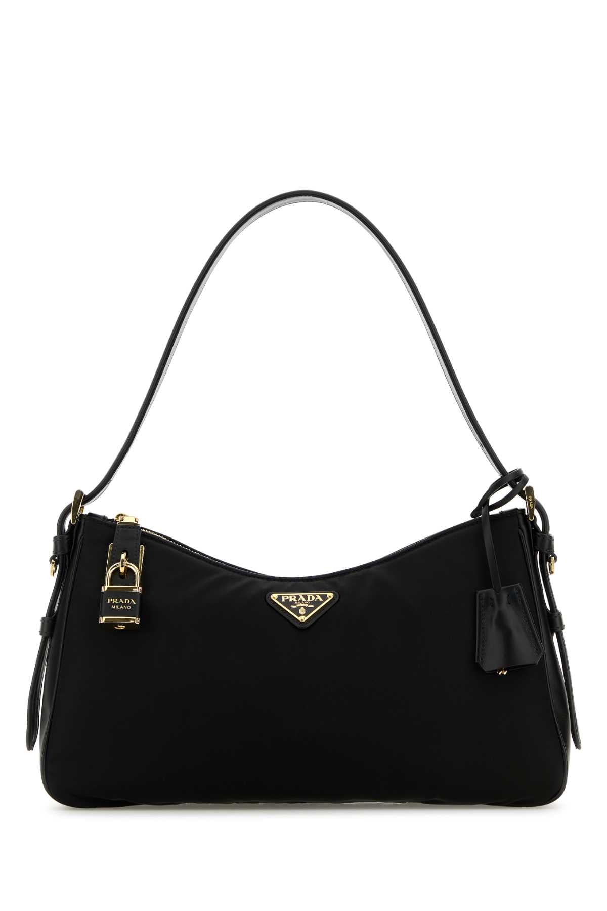 Prada Women Black Nylon Large Aimee Shoulder Bag