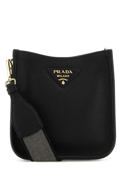Prada Women Black Leather Crossbody Bag