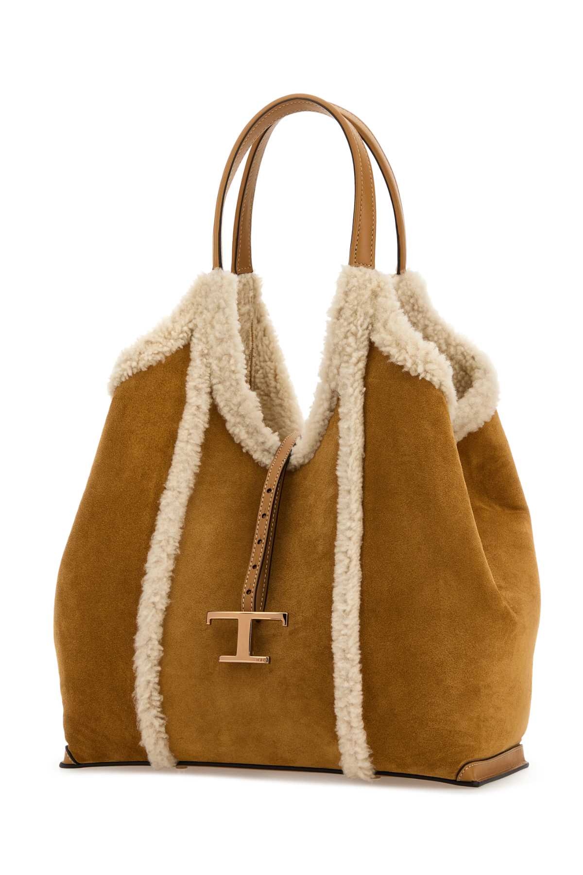 Tod's Women Ochre Suede Shopping Bag