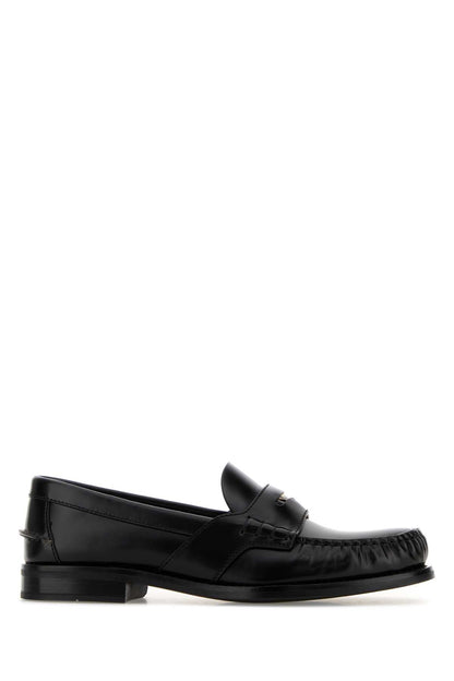 Prada Women Black Leather Loafers