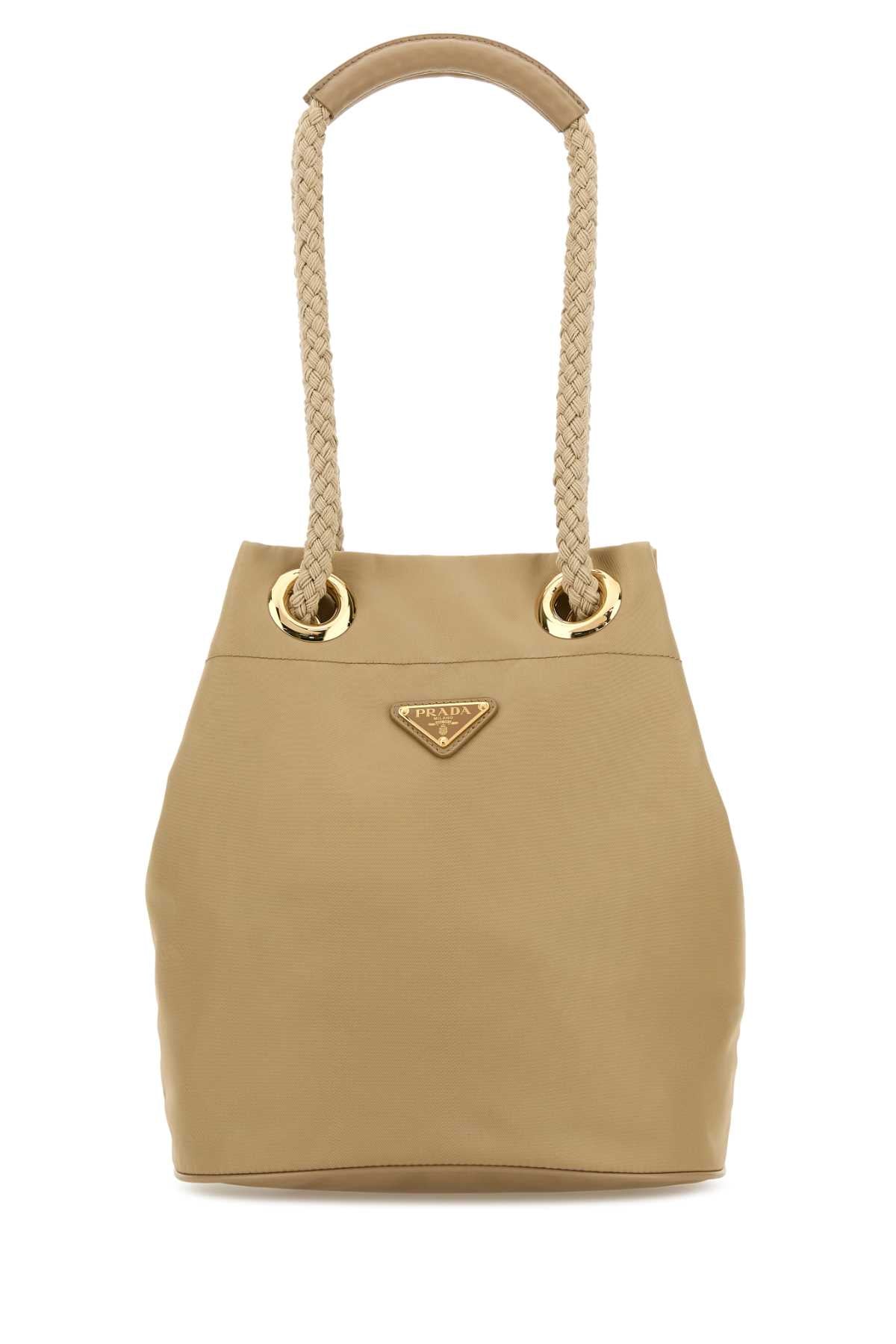 Prada Women Sand Re-Nylon Prada Mariner Bucket Bag